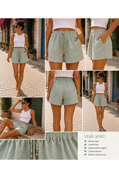 SELGORA Fisko Fabric Lace-Up Patterned Shorts