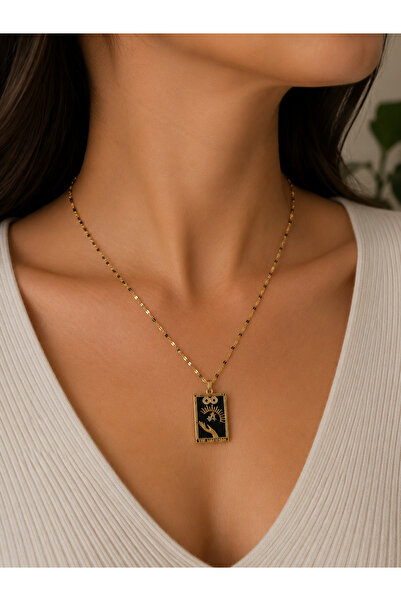 Bymiel Women's Gold Color Tarot Card Minimal Necklace with the Magician Figure