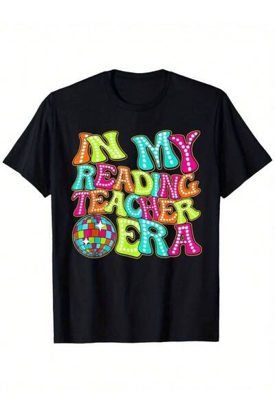 29CUN تي شيرت In My Reading Era - تصميم هندسي ملون، تي شيرت كاجوال للجنسين، ف...
