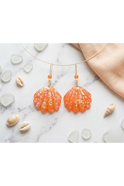 Shiklik Women's Silvery Sea Shell Design Dangle Earrings