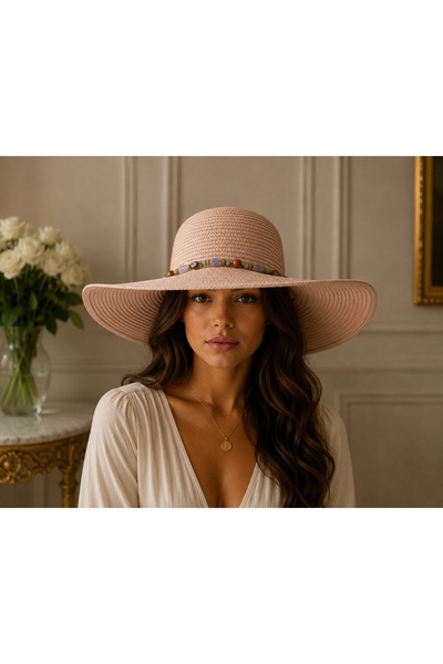 OEM Pălărie de Damă Pudra cu Boruri Largi ,Eleganta, Rafinata