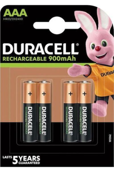 Duracell Rechargeable AAA 900mAh επαναφορτιζόμενες μπαταρίες 1.2V 4τμχ