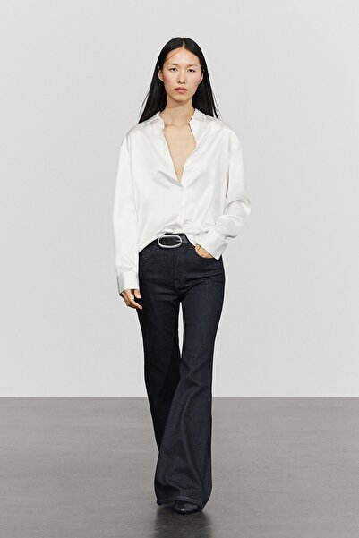 Massimo Dutti Dökümlü saten gömlek