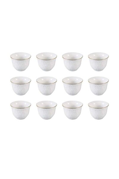 Reem 12-Piece Cawa Cup White 90ml