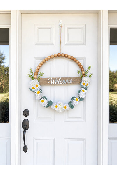 gençay Wooden Beaded Decorative Welcome Door Ornament
