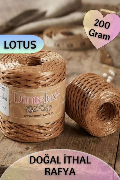 Dantelux 200 Grams of Natural Raffia Knitting Yarn (Favorite Knitting Yarn fo...