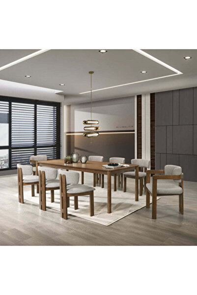 Roots Furniture طاولة طعام كابري من خشب الجوز