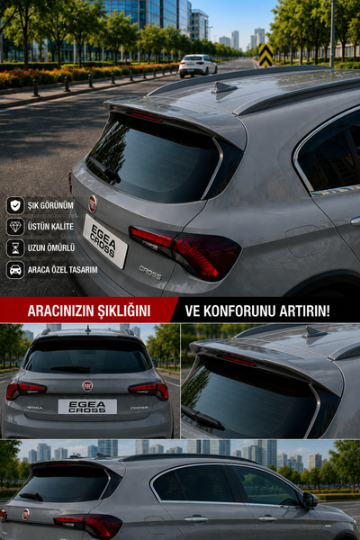 ModGR-Dizayn FİAT EGEA CROSS 2020+ ARACA ÖZEL BOYALI SPOİLER A+ KURŞUN GRİ