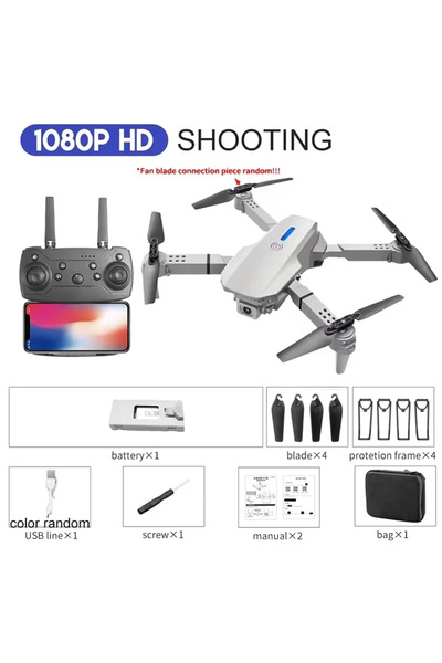 choice2 1080P White Bag 2025 E88 Professional HD 4K RC Drone Wide Angle Camer...