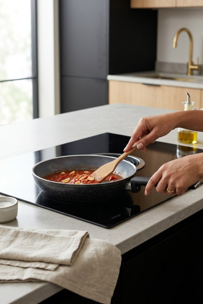 Cooker Cliff 28 cm Ceramic Coated Pan Black Ckr4644