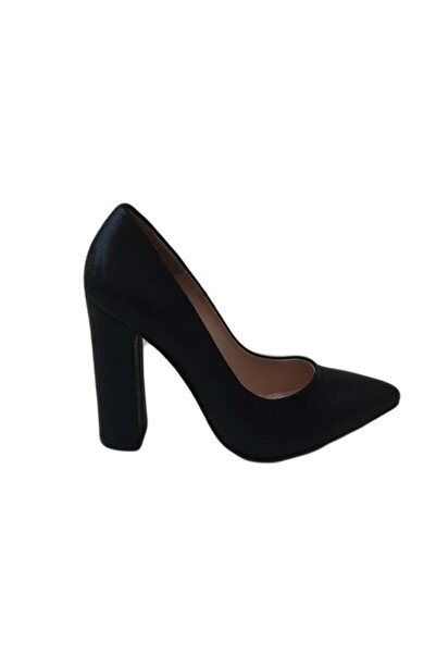 OEM Pantof simplu, clasic, cu toc inalt si varf ascutit, culoare negru mat