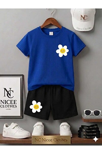 Leto Lykia Summer Children's T-Shirt Shorts Unisex (Daisy Printed)