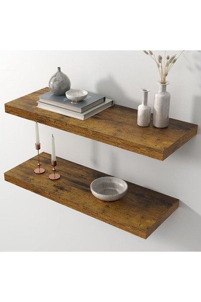 AMADA HOMEFURNISHING Floating Shelves Large, 24 x 9 Inch Wall Shelves for Bat...