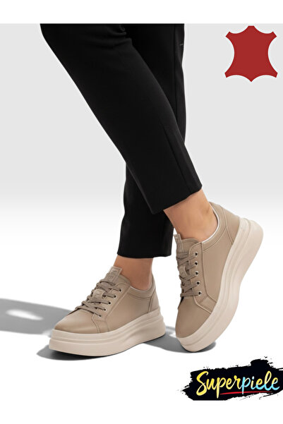 ANGEL BLUE Fashionable women's casual shoes made of genuine leather with thic...
