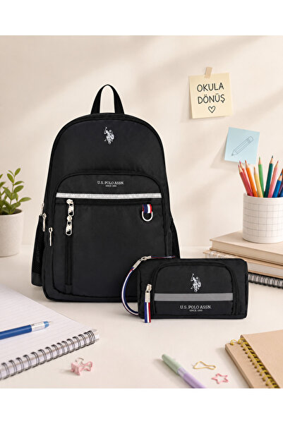 U.S. Polo Assn. Plcan25033 , Plcan25055 Okul Sırt Çantası ve Kalemlik Seti Ço...