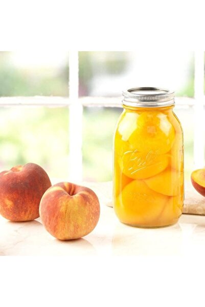 GENERAL Ball Glass Mason Jars with Lids, 32 oz, Set of 4, Clear, Regular Mout...