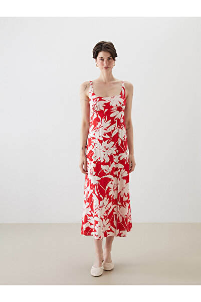 LC Waikiki Original U-Neck Floral Rope Strap Dress