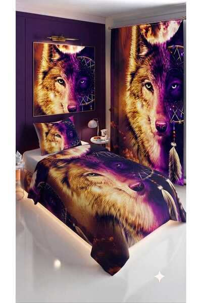 Elmas Dizayn 280*240 Cm.Fon Curtained Special Design Single Bedding Room Set ...