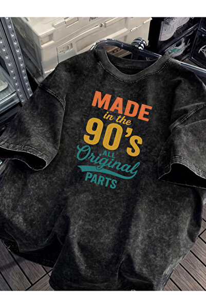 HOFFNUNG Unisex Oversize Vintage Washed Street Style Μόδα του δρόμου Βαμβακερ...