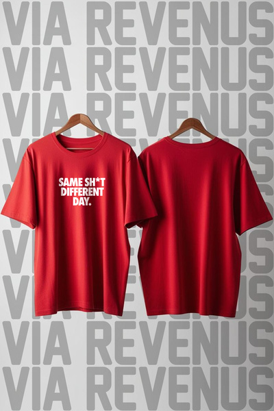 Vordevia Μπλουζάκι Unisex με στάμπα "Same Different Day", σε χαλαρή γραμμή, 1...