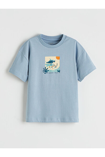 LC Waikiki Original Oval Collar Printed Boy's T-Shirt