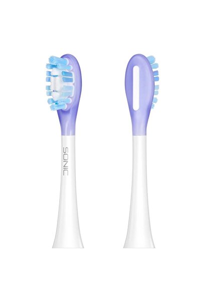 Teesa TSA8085 Sonic Elite Medium Toothbrush Heads, 2 pcs (White/Violet)