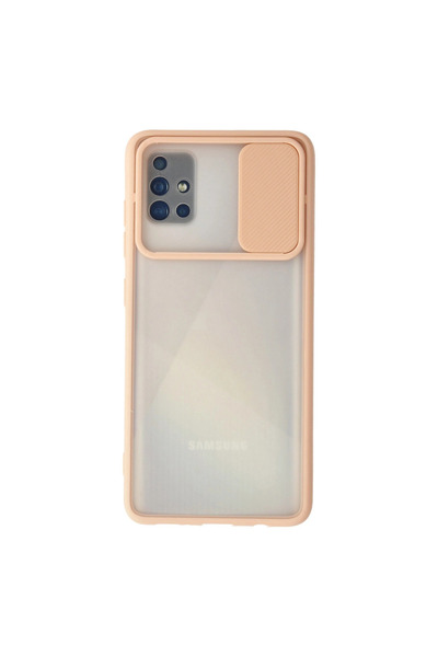 TheGencoo Samsung Galaxy A71 Case Palm Frosted Camera Sliding Silicone - Pink