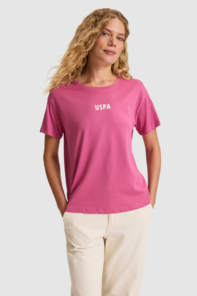 U.S. Polo Assn. تي شيرت نسائي باللون الفوشيا 50323530-VR023