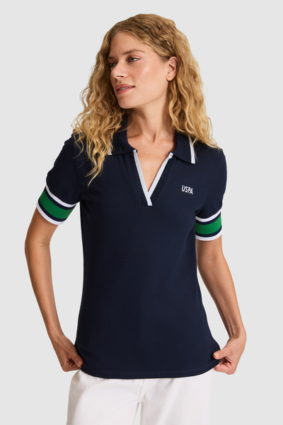U.S. Polo Assn. تي شيرت نسائي باللون الأزرق الداكن 50323543-VR033