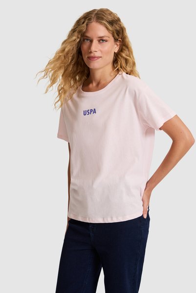 U.S. Polo Assn. Women's Light Pink Crew Neck T-Shirt 50323530-Vr078