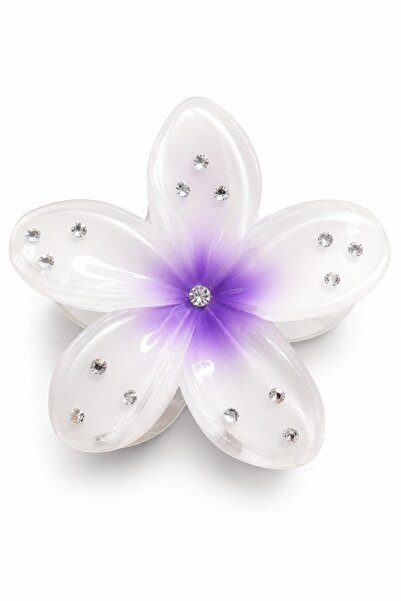 New Obsessions Stone Decorated Hibiscus Flower Latch Buckle