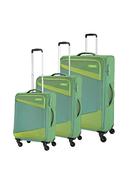 American Tourister طقم حقائب سفر ميستيك من 3 قطع باللون الأخضر الحار - طقم حق...