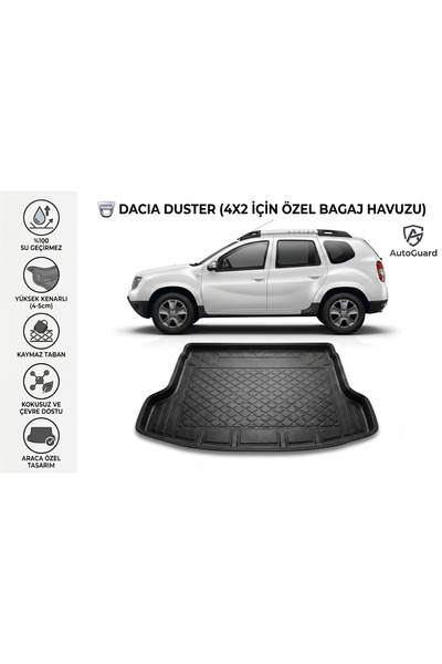 AutoGuard Dacıa Duster Suv (4X2) 2010-2017 Model Uyumlu Bagaj Havuzu TPE Malz...
