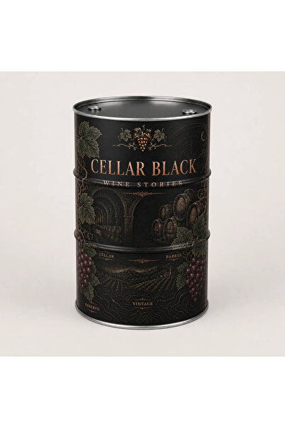 Generic Brand Masă tip butoi personalizată CISKO Cellar Black – Wine Stories