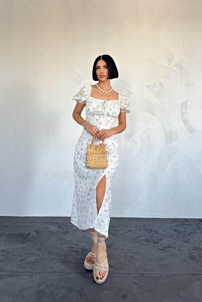 Wear Up Λιλά Floral Καλοκαιρινό Φόρεμα