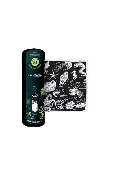 HeyDoodle Covoraș de colorat din silicon A4 mare, fosforescent - Marea Adâncă