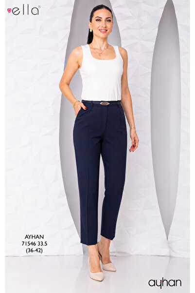 AYHAN Belted Single-Pleated Slim-Fit Trousers with Side Pockets