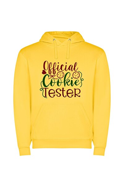 iLovePrints Merry Cookie Testing Official Φούτερ με κουκούλα σε χρώμα Κίτρινο