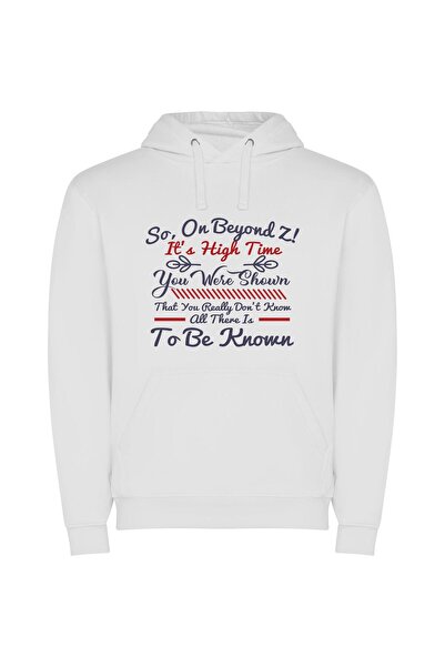 iLovePrints Know Beyond Time's Horizon Φούτερ με κουκούλα σε χρώμα Λευκό