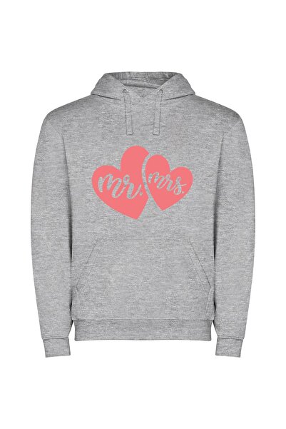 iLovePrints Love's Perfect Union Φούτερ με κουκούλα σε χρώμα Γκρι