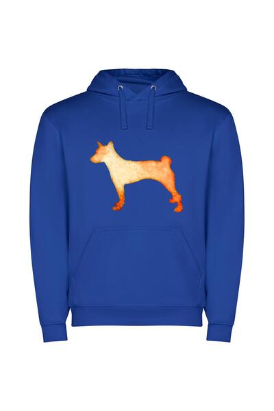 iLovePrints Inky Shiba Canine Φούτερ με κουκούλα σε χρώμα Μπλε