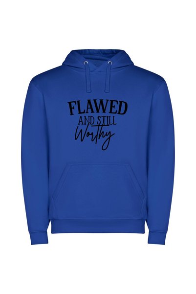 iLovePrints Flawlessly Faded Elegance Φούτερ με κουκούλα σε χρώμα Μπλε