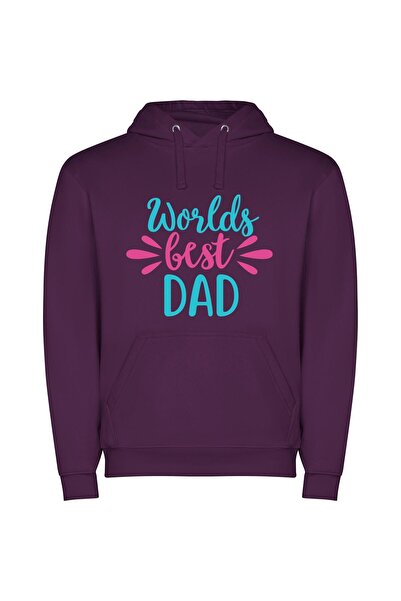 iLovePrints Dad: World's Wonderful Champion Φούτερ με κουκούλα σε χρώμα Μωβ