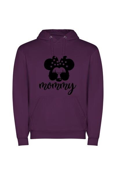 iLovePrints Elegant Disney Character Portrait Φούτερ με κουκούλα σε χρώμα Μωβ
