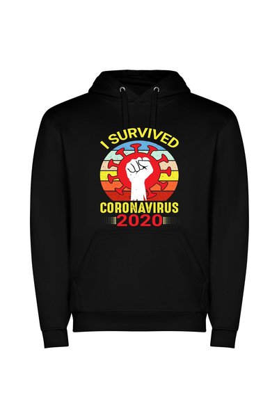 iLovePrints : Surviving the Chronicles Φούτερ με κουκούλα σε χρώμα Μαύρο