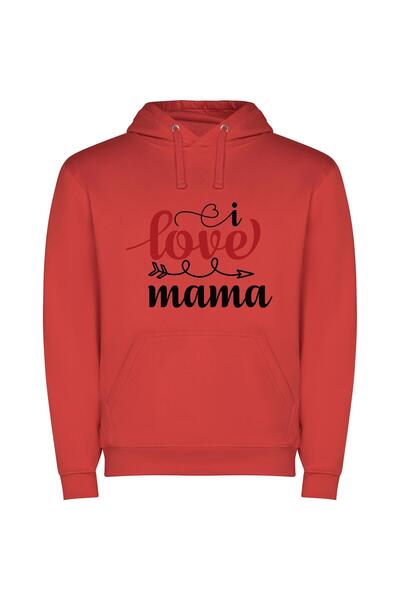 iLovePrints Mama's Inspired Love Arrow Φούτερ με κουκούλα σε χρώμα Κόκκινο