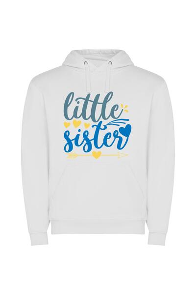iLovePrints Sisterly SVG Signage Φούτερ με κουκούλα σε χρώμα Λευκό