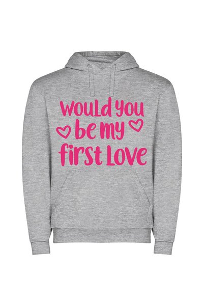 iLovePrints Love's Second Glance Φούτερ με κουκούλα σε χρώμα Γκρι