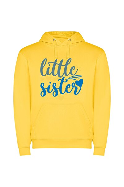 iLovePrints Sisterly SVG Signage Φούτερ με κουκούλα σε χρώμα Κίτρινο