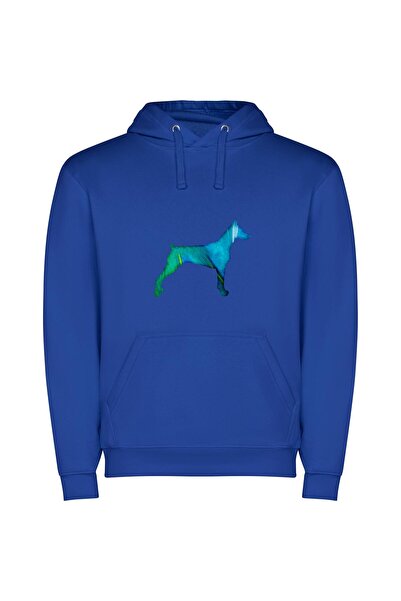 iLovePrints Colorful Canine Creations Φούτερ με κουκούλα σε χρώμα Μπλε
